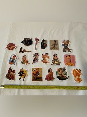 20 pin up girl stickers retro decal man cave women scrapbook bombshell decor